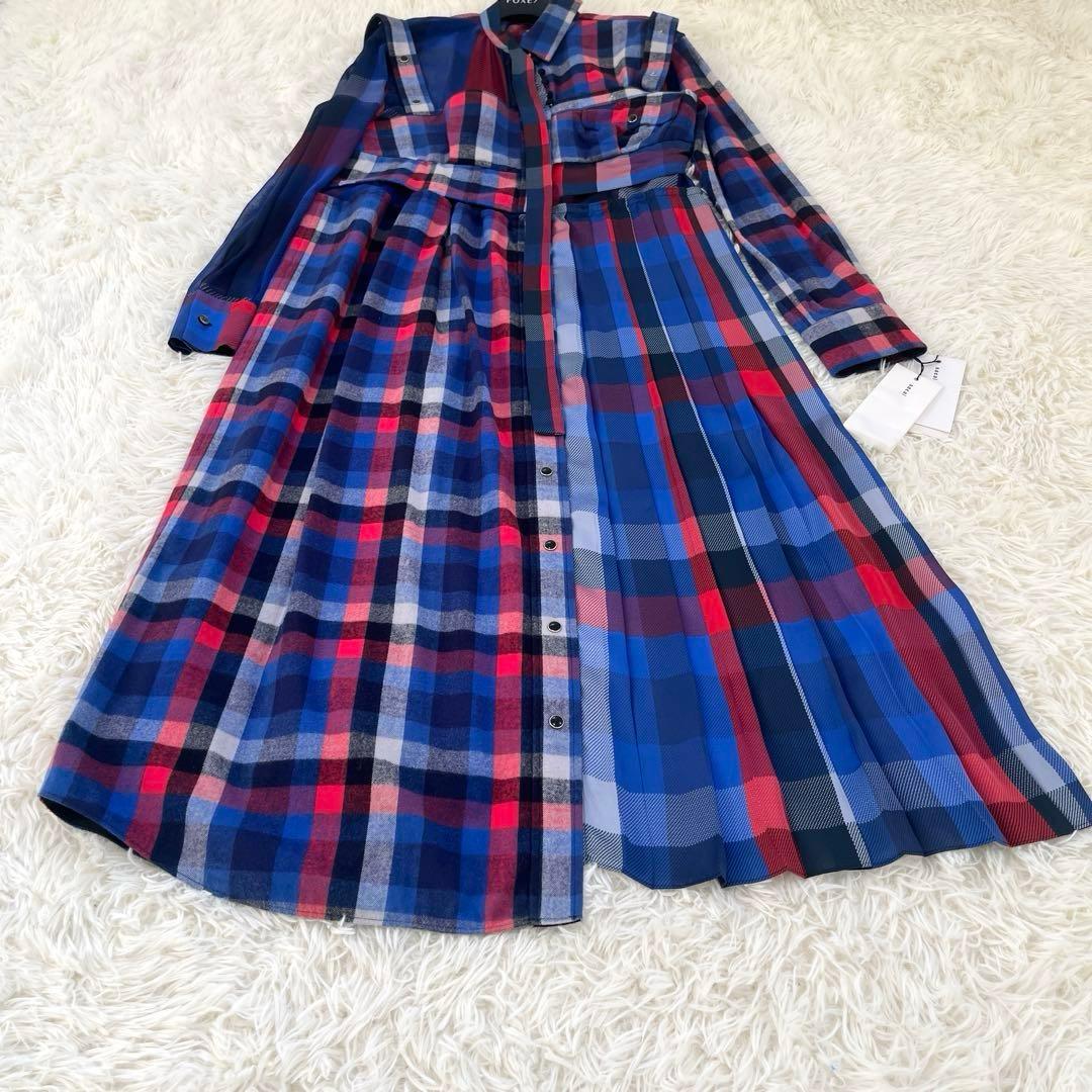 【タグ付】サカイ　sacai チェックシャツワンピース　SIZE2