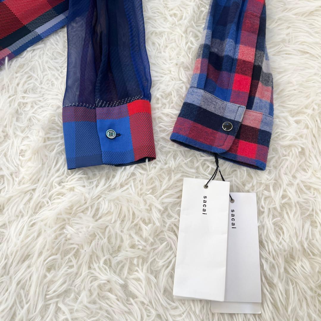 【タグ付】サカイ　sacai チェックシャツワンピース　SIZE2