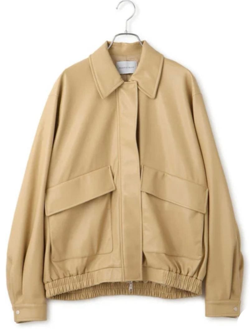 値下げ中【ADAM ET ROPE' FEMME】シンセティックレザーブルゾン