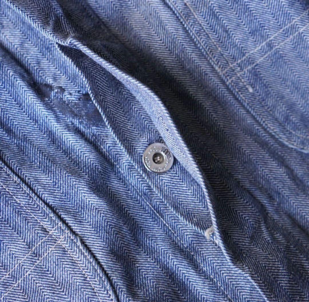 ヘリンボーンワークコート ショップコート メカニックコート 80's ロング