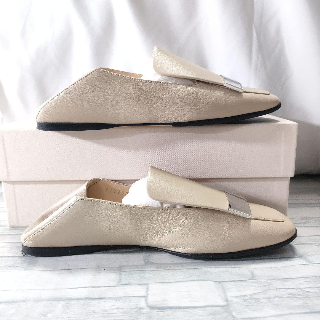 箱保存袋付き美品✨セルジオロッシ　sr1　スリッパ　フラット　ベージュ×シルバー