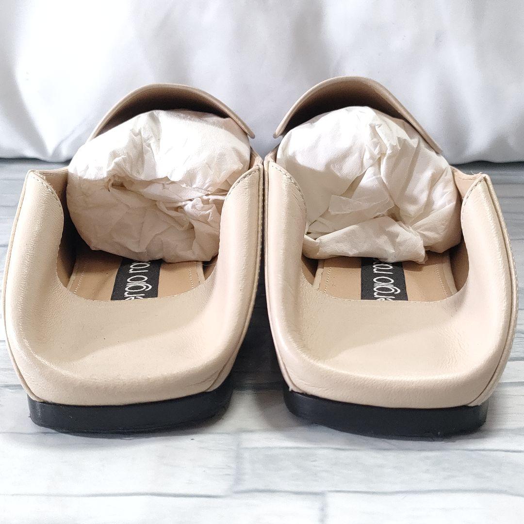 箱保存袋付き美品✨セルジオロッシ　sr1　スリッパ　フラット　ベージュ×シルバー