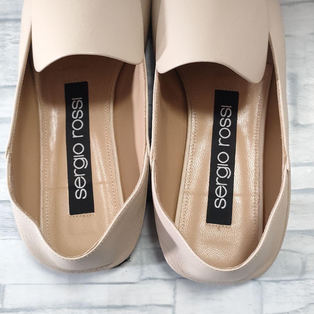 箱保存袋付き美品✨セルジオロッシ　sr1　スリッパ　フラット　ベージュ×シルバー