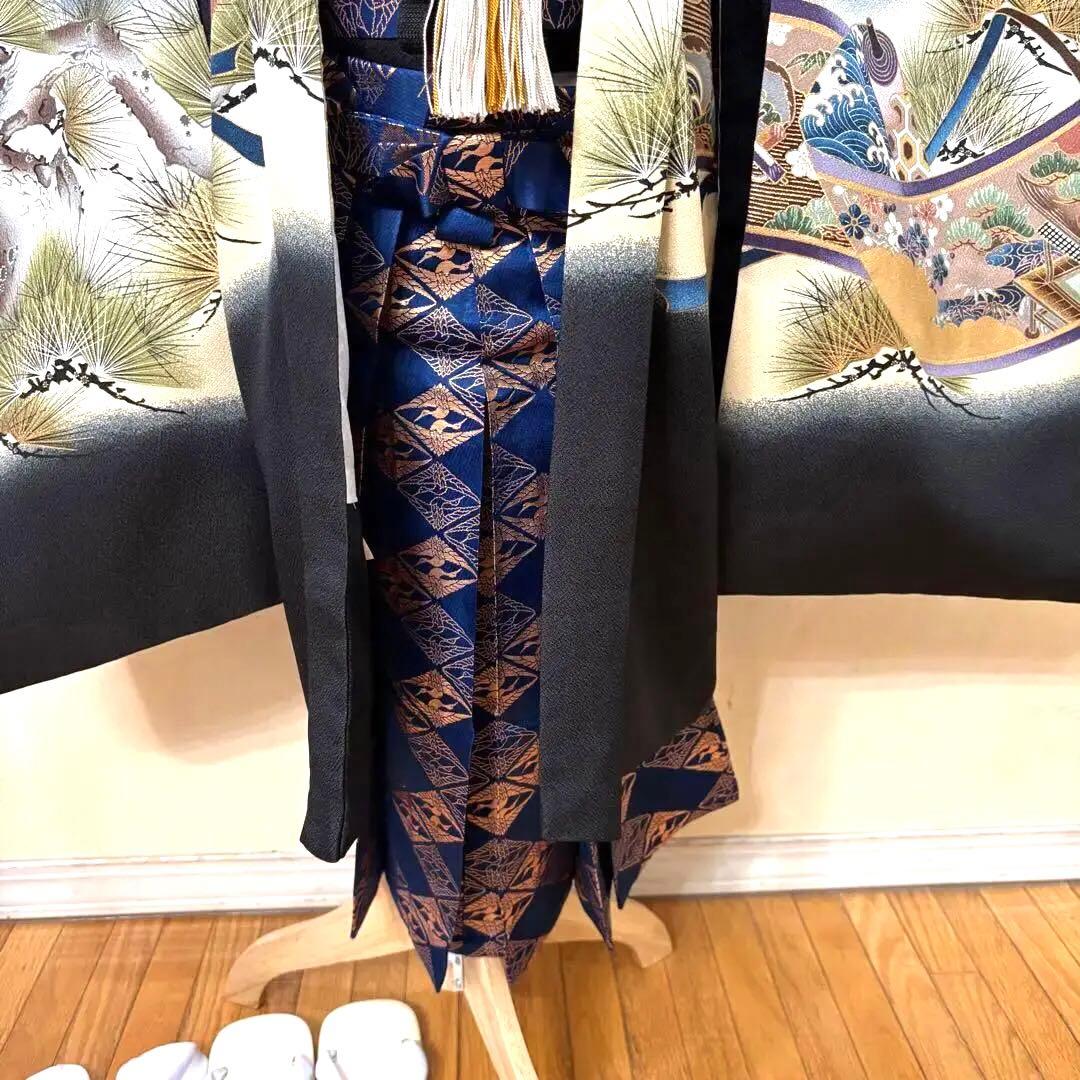 七五三 五歳‼️美品‼️黒地 豪華男の子 龍兜完全️フルセット‼️お家から揃え無 逸品‼️
