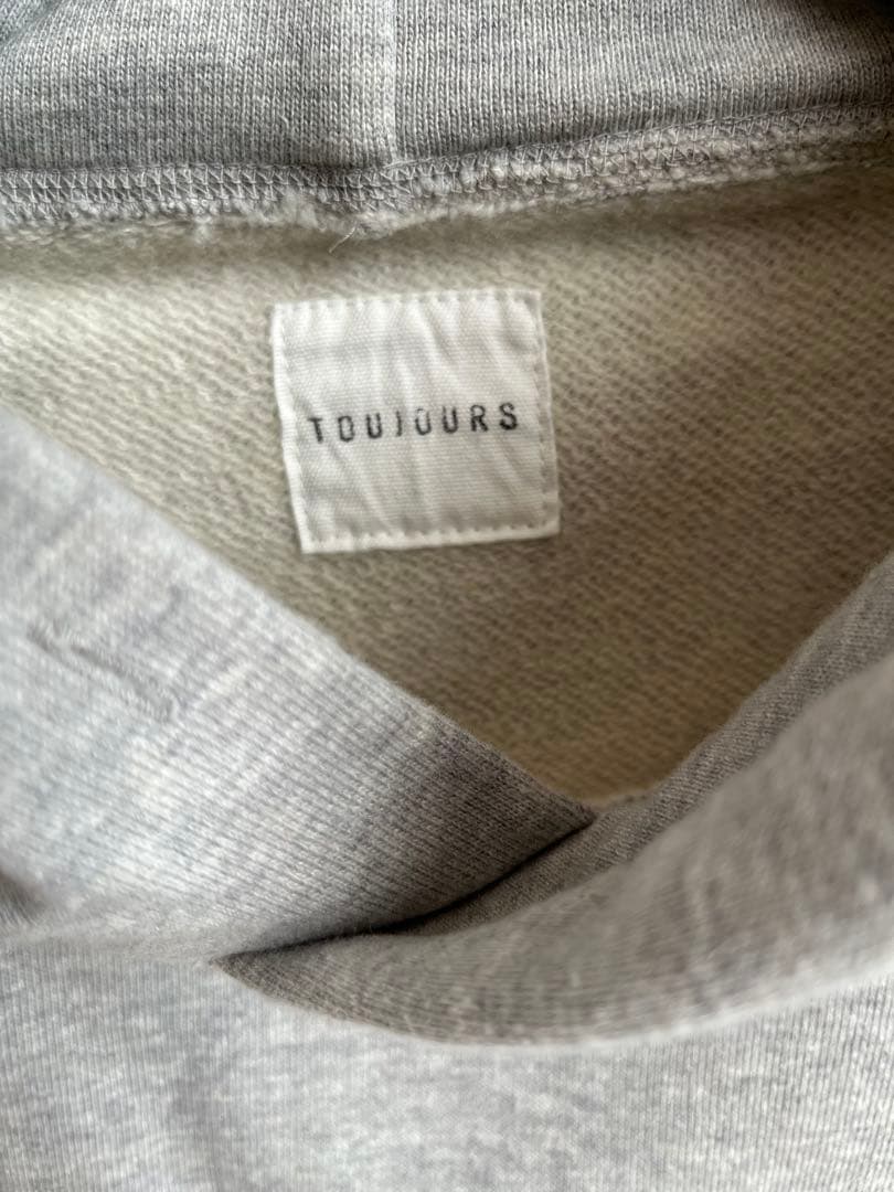 TOUJOURS グレー フードスウェット