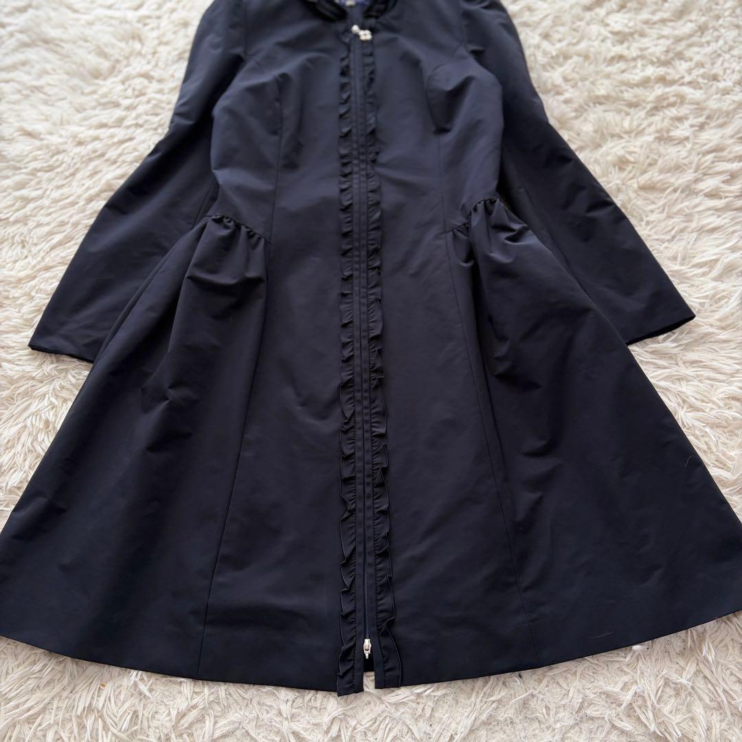 【訳アリ格安✨】M'S GRACYスプリングコート フリル フード ナイロン 紺