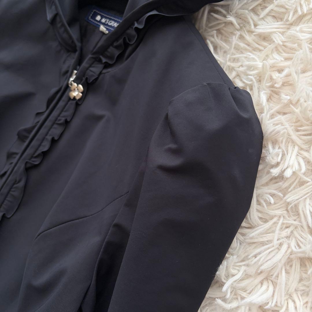 【訳アリ格安✨】M'S GRACYスプリングコート フリル フード ナイロン 紺