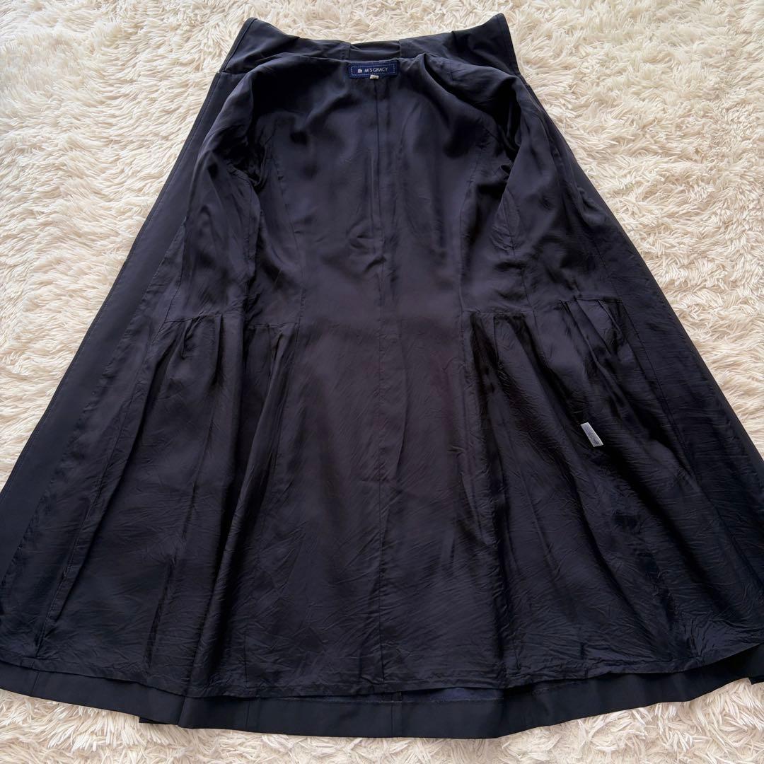 【訳アリ格安✨】M'S GRACYスプリングコート フリル フード ナイロン 紺