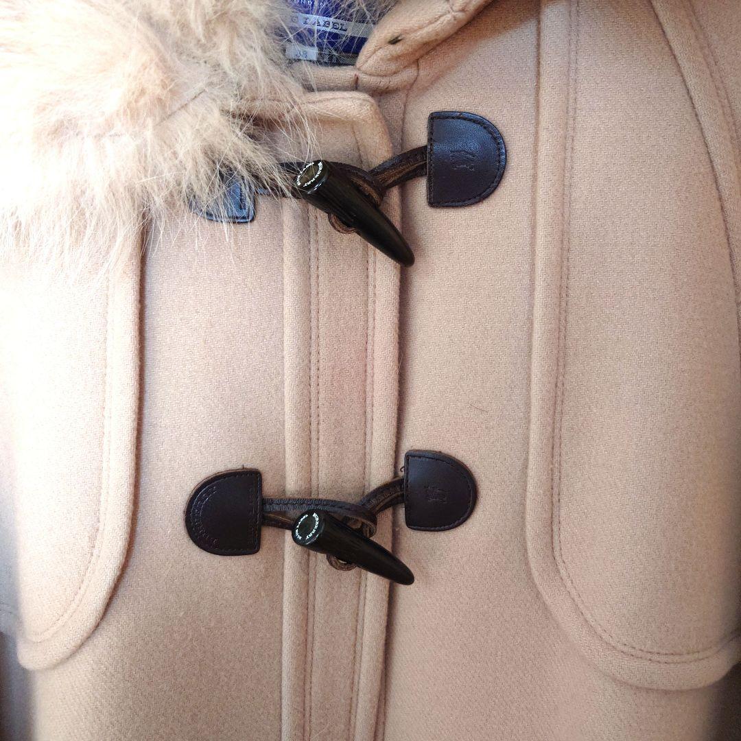 BURBERRY BLUE LABEL ファー付きケープコート 38