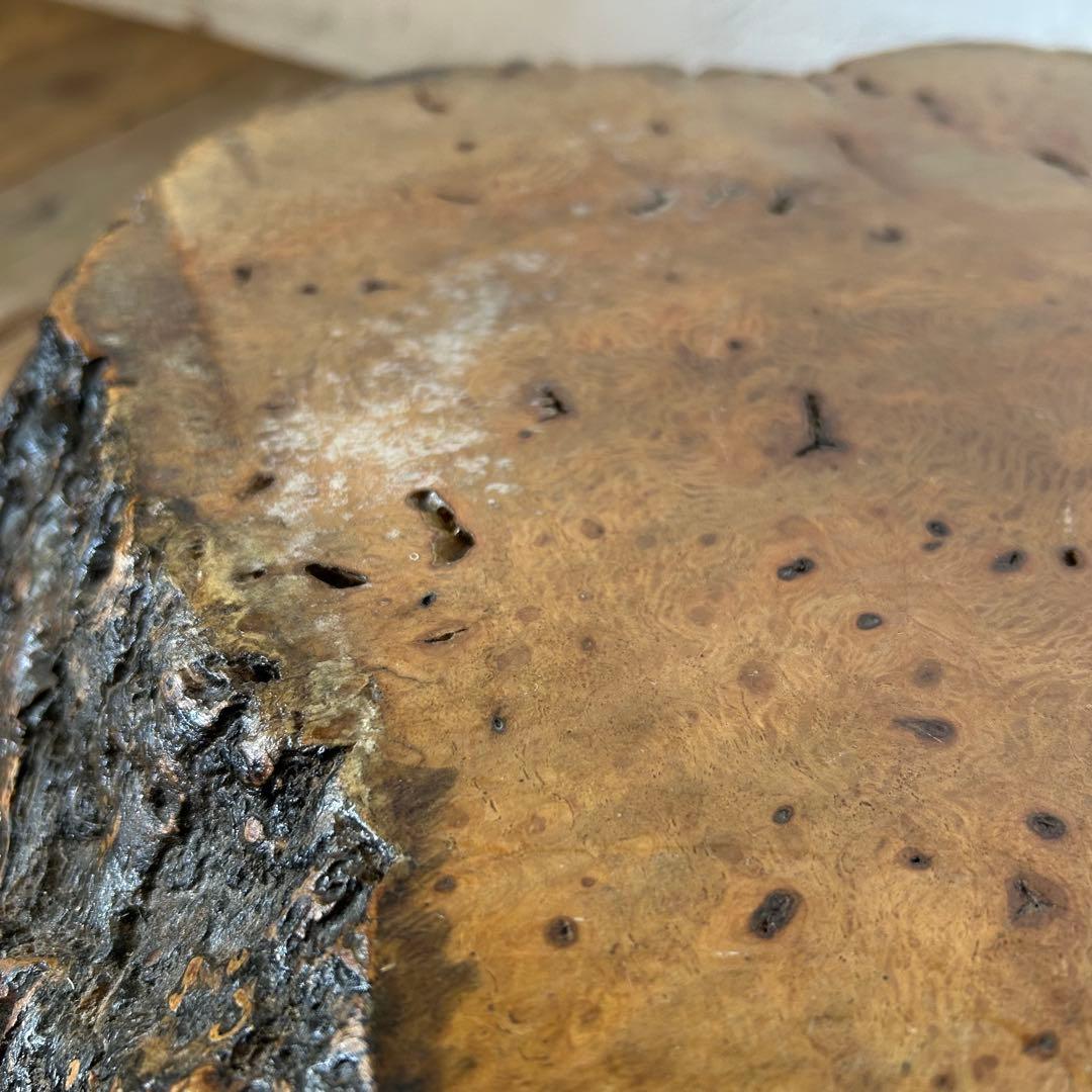 こぶ 無垢 一枚板 天然木 座卓 ローテーブル 鉢台