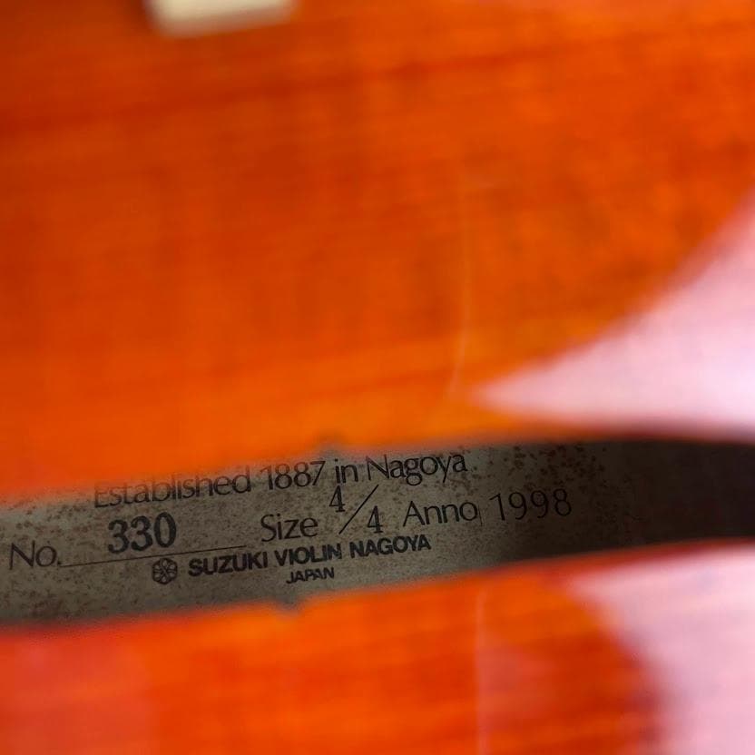極美虎杢●鈴木バイオリン● No.330 4/4 1998年 上位モデル 美品
