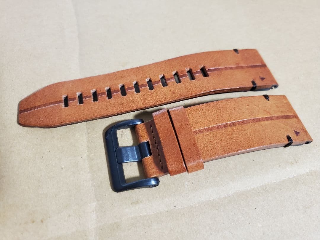 中古 純正 QuickFit26レザー革バンドベルトGARMINガーミンBK