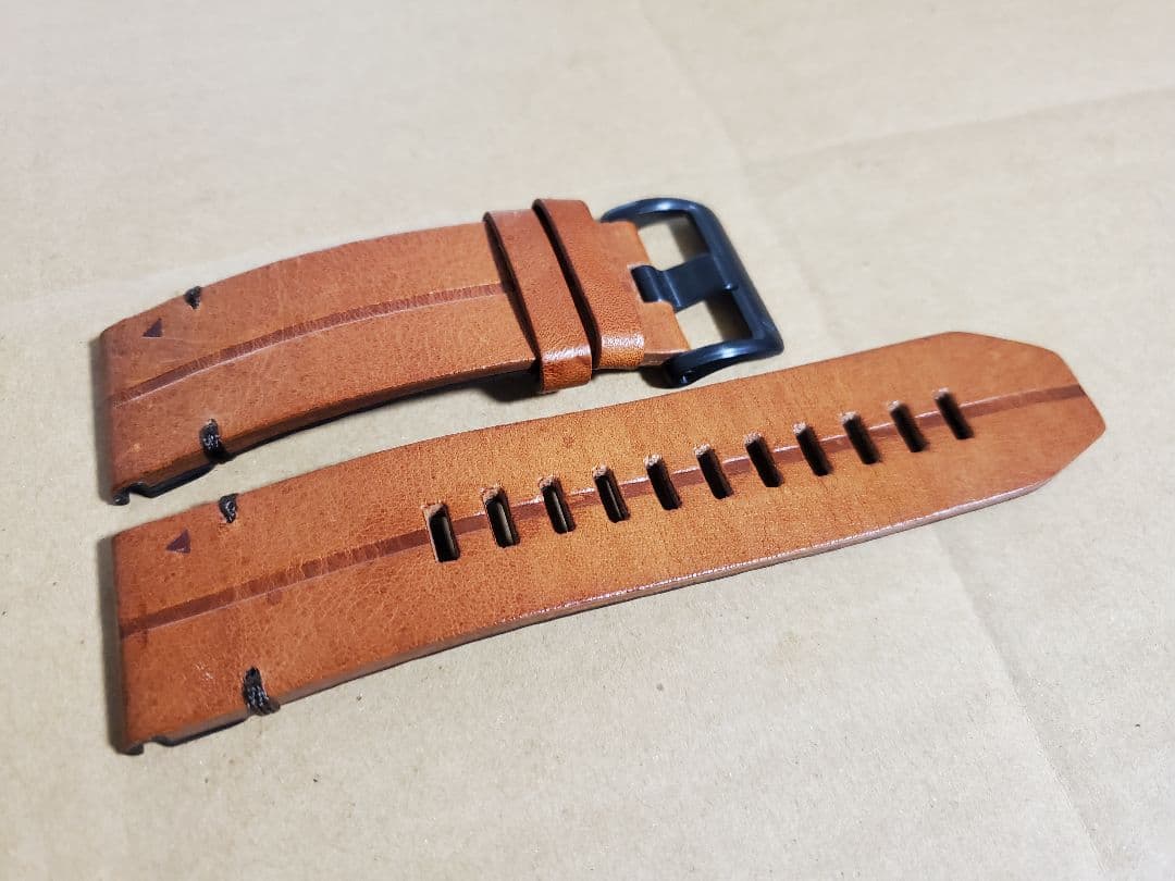 中古 純正 QuickFit26レザー革バンドベルトGARMINガーミンBK