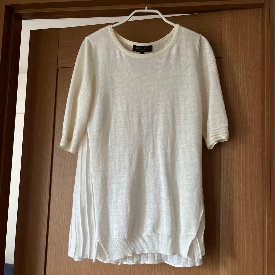 ロロピアーナ　プリーツトップス　リネンシルク