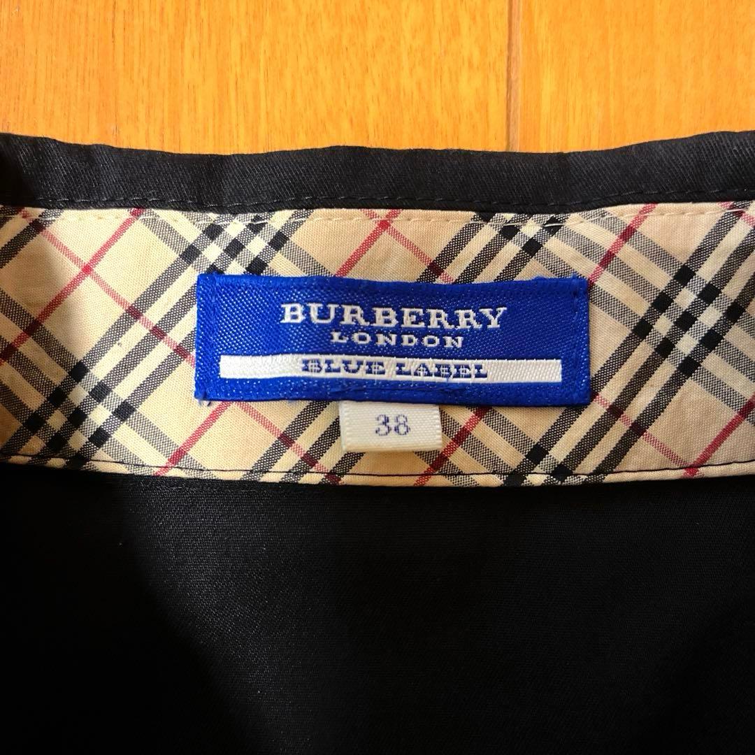 ♡大人気♡ バーバリーブルーレーベル♡フルジップ シャツワンピース ベルト付 黒