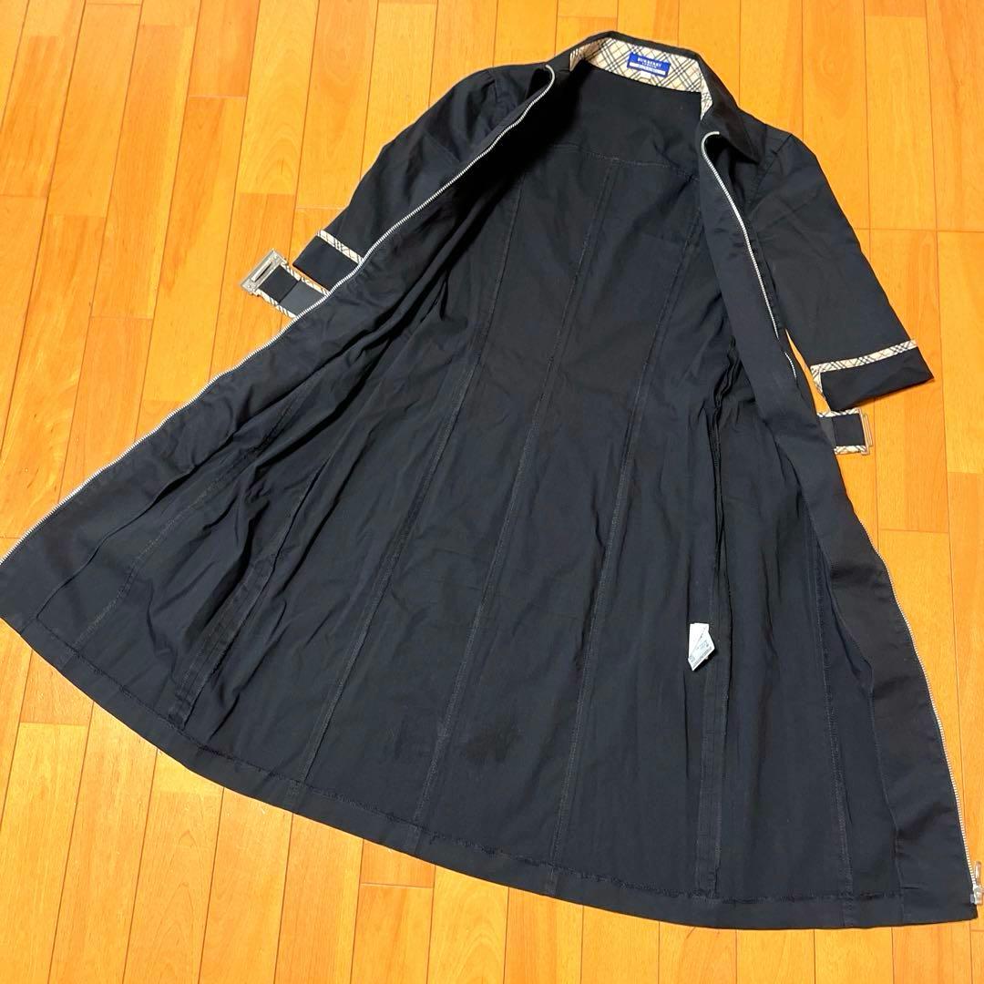 ♡大人気♡ バーバリーブルーレーベル♡フルジップ シャツワンピース ベルト付 黒