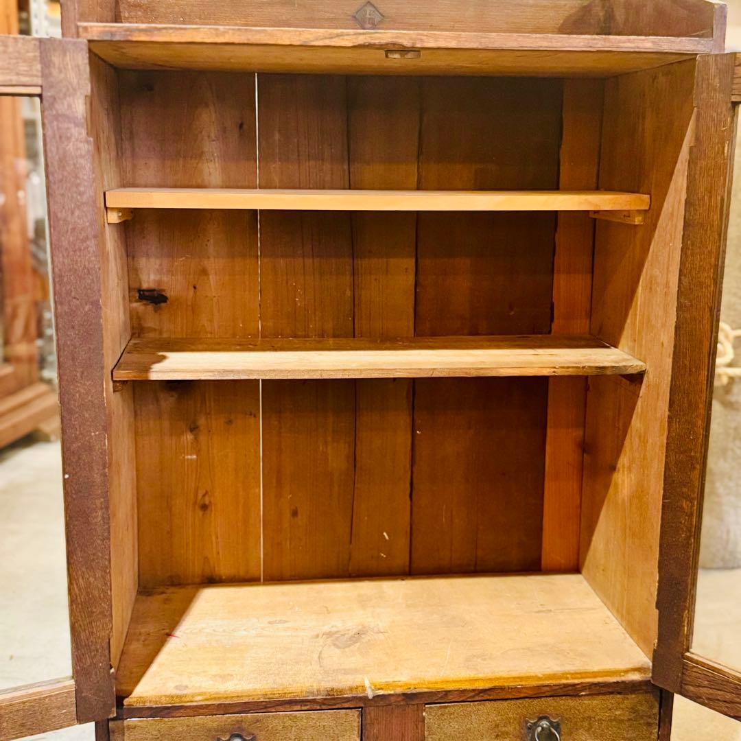 昭和前期 木製ガラスキャビネット hohoho