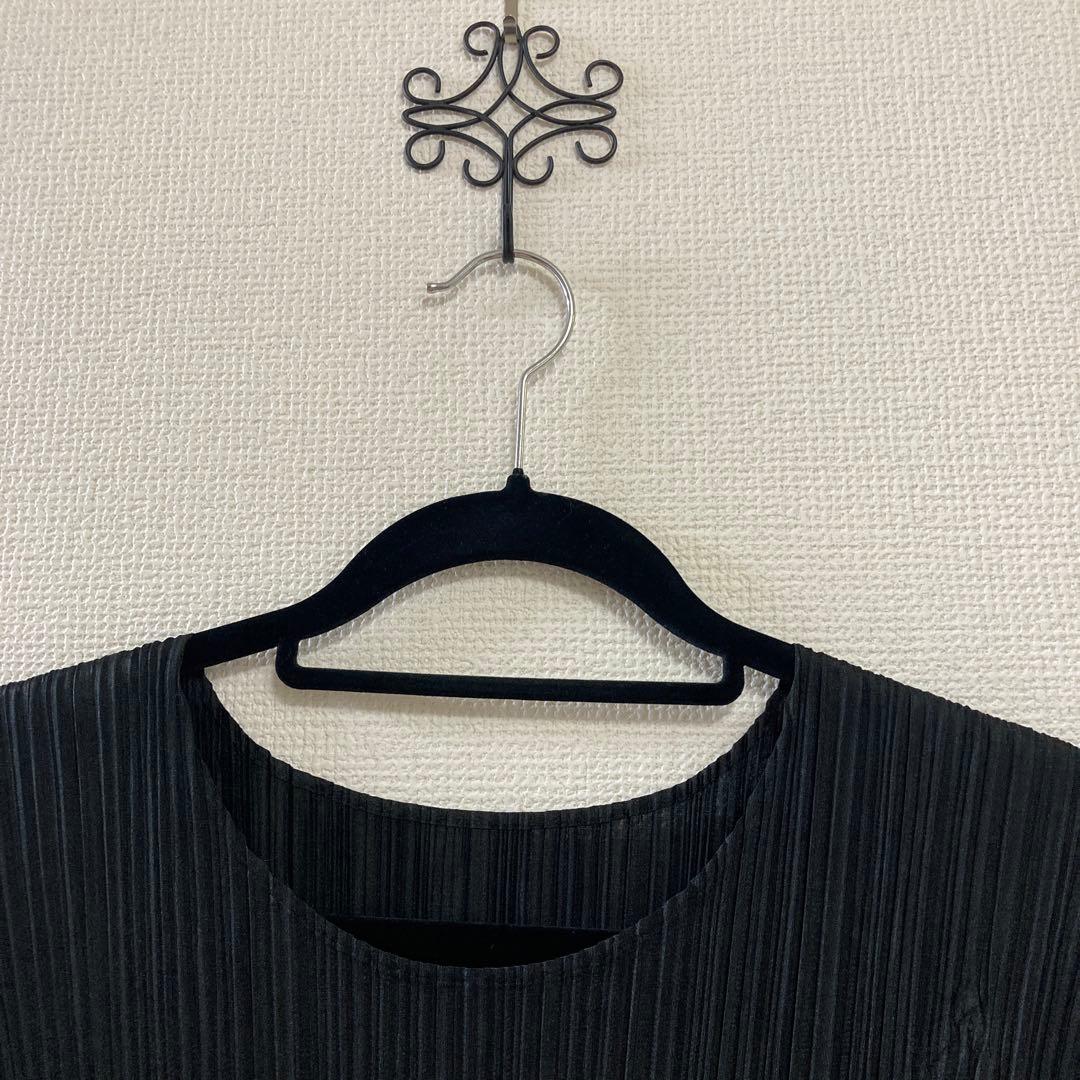 イッセイミヤケ　プリーツプリーズ変形トップスブラックLサイズ