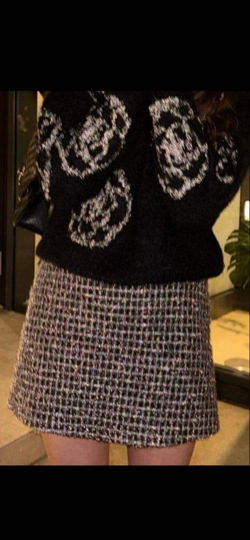 試着のみ美品Sheller holidayツイードキュロットシルバーsize M