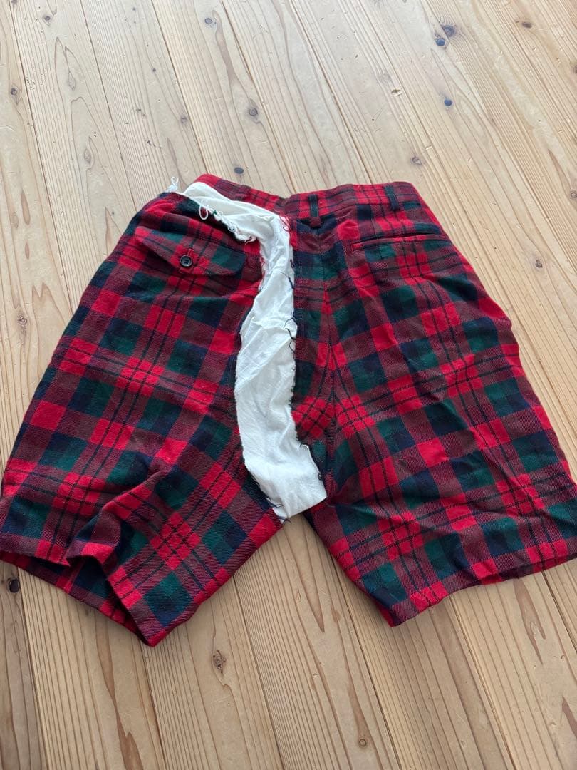 【特別値下げ】 COMME des GARÇONS 赤緑チェックパンツ