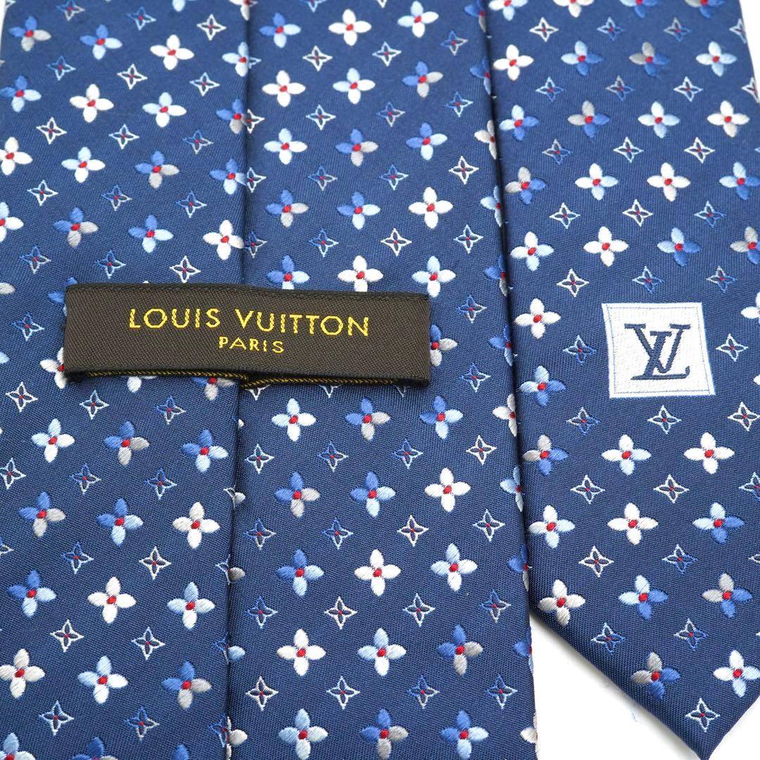 ✨新品未使用✨　LOUIS VUITTON ネクタイ モノグラム　総柄　ネイビー