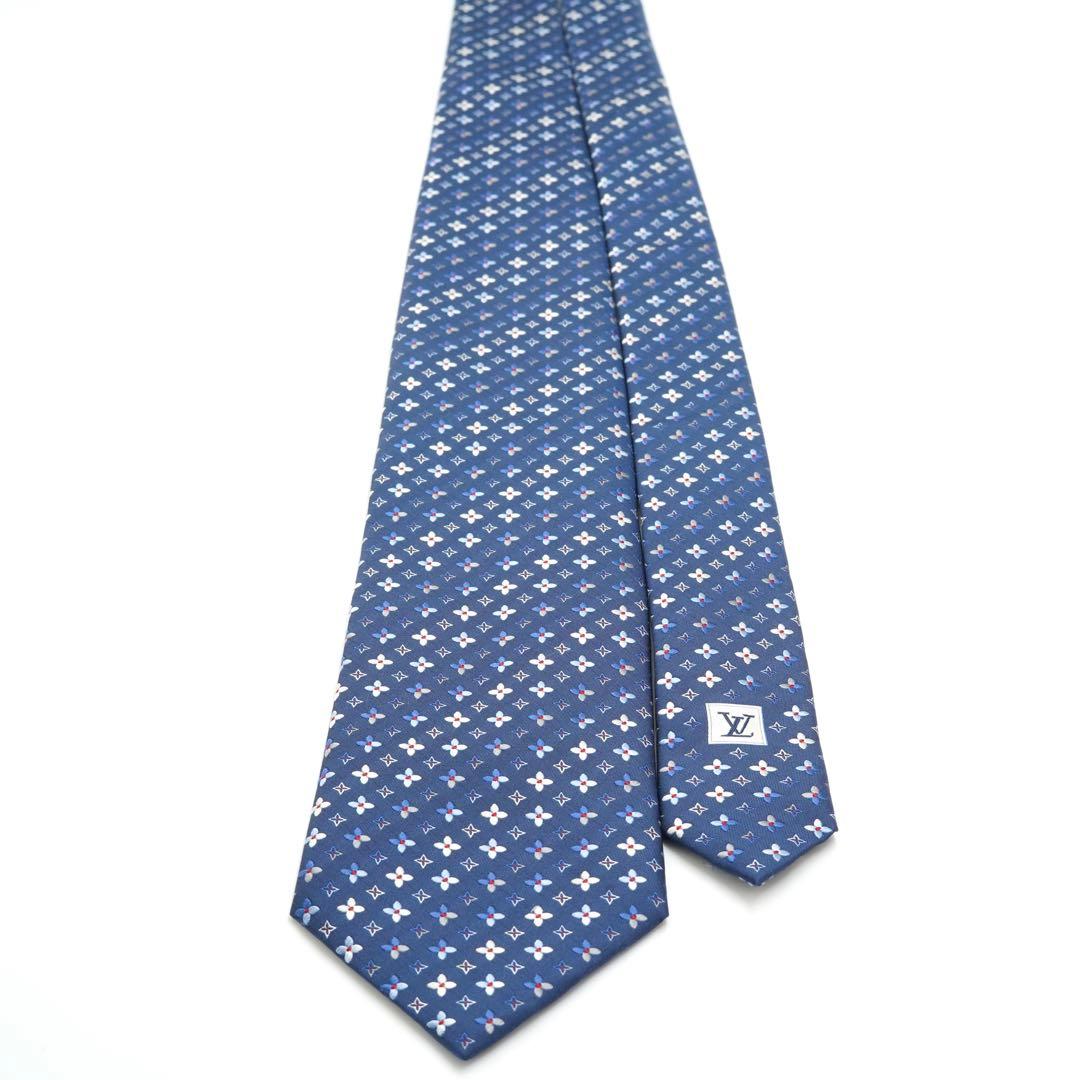 ✨新品未使用✨　LOUIS VUITTON ネクタイ モノグラム　総柄　ネイビー