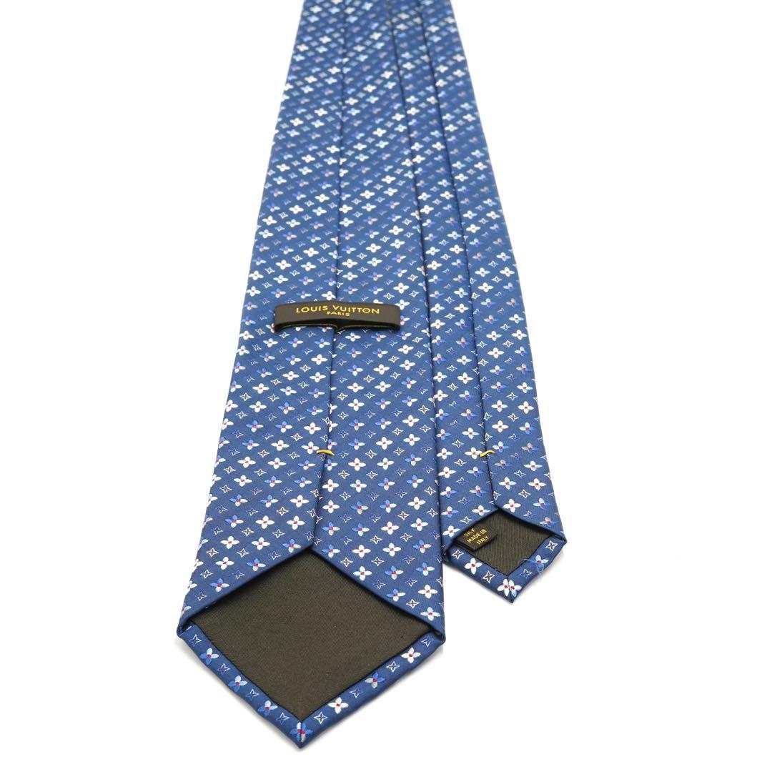 ✨新品未使用✨　LOUIS VUITTON ネクタイ モノグラム　総柄　ネイビー