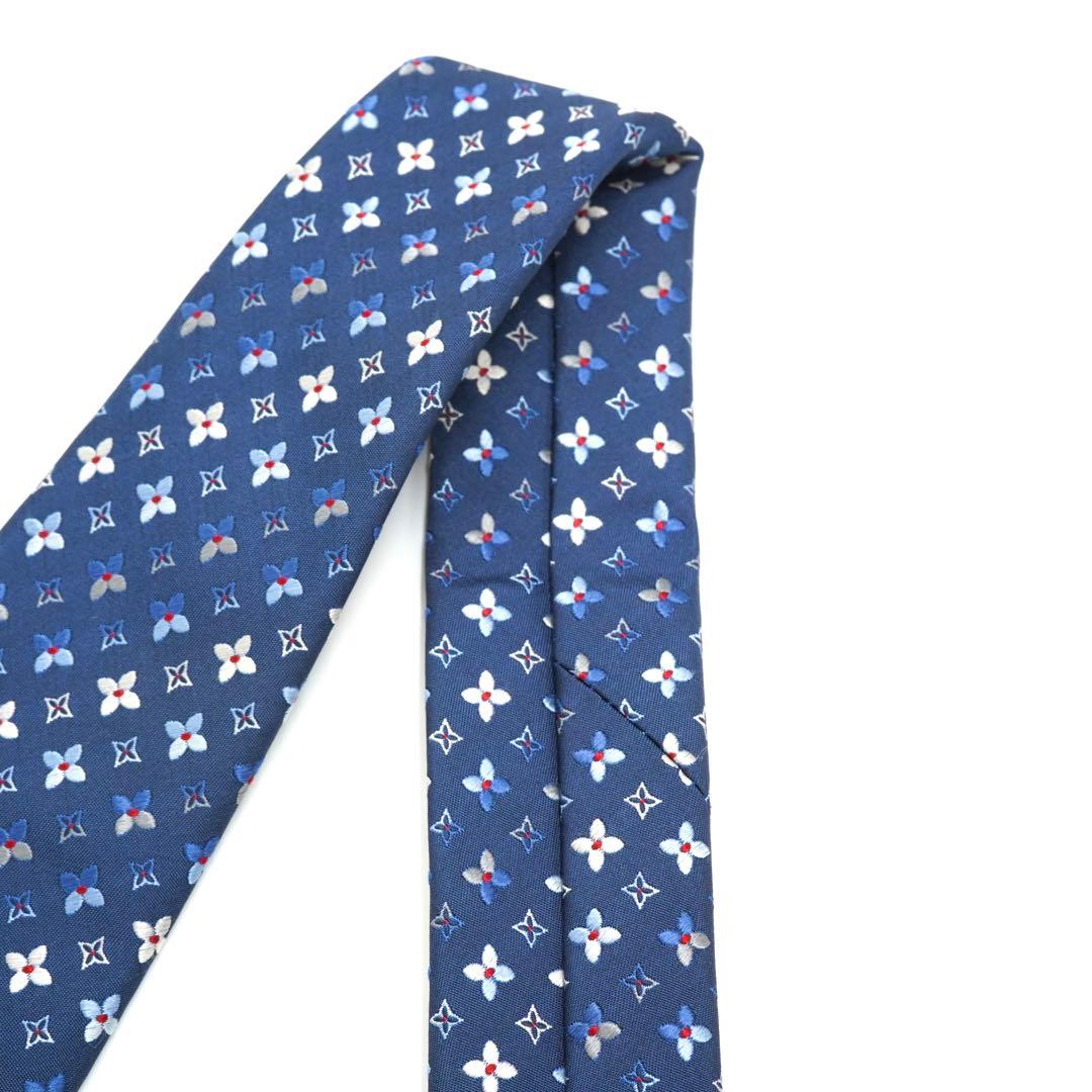 ✨新品未使用✨　LOUIS VUITTON ネクタイ モノグラム　総柄　ネイビー