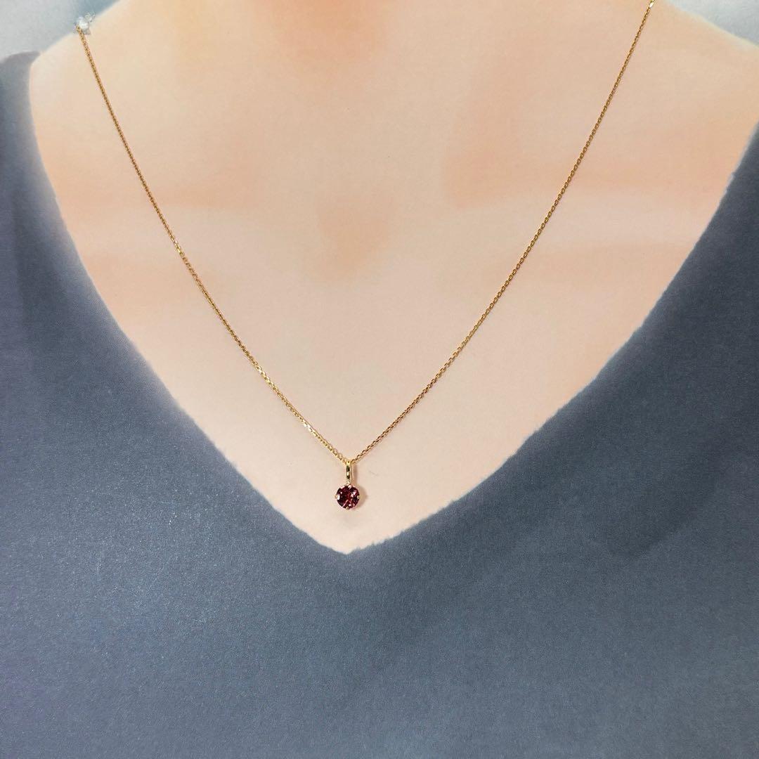 K18 18金 18k 18キン カラーチェンジ　ガーネット　ペンダント