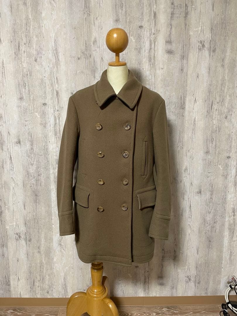 【SCYE BASICS】カシミア混 メルトンウールPコート　38