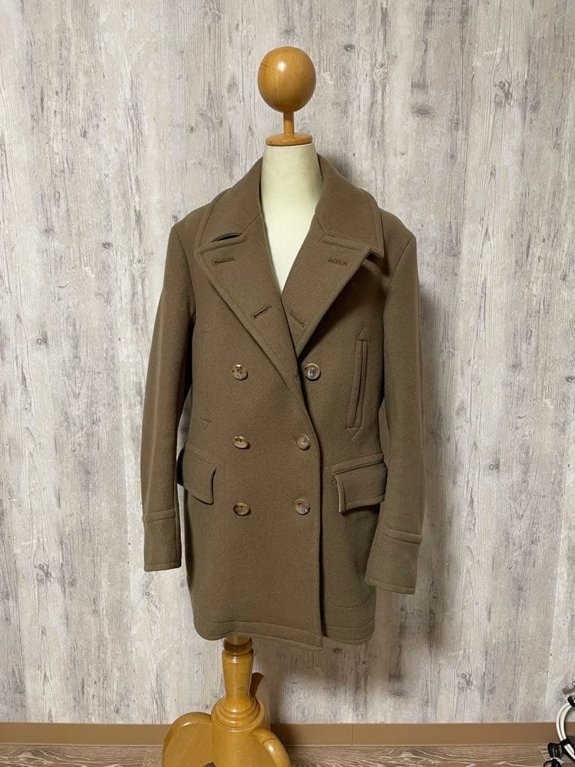 【SCYE BASICS】カシミア混 メルトンウールPコート　38