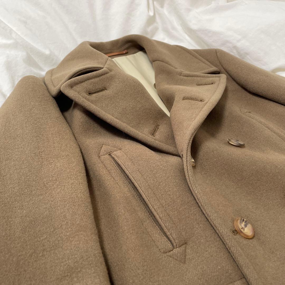 【SCYE BASICS】カシミア混 メルトンウールPコート　38