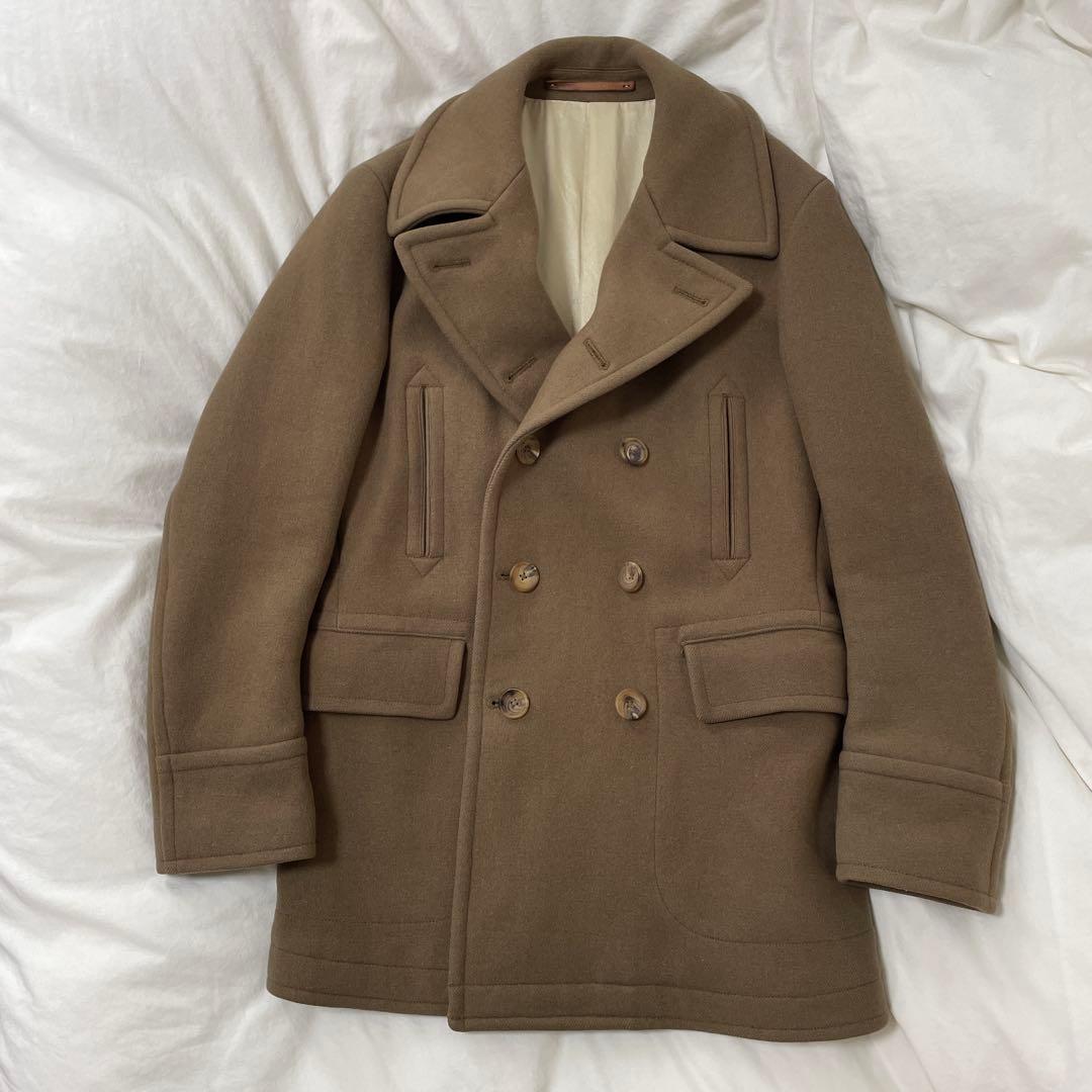 【SCYE BASICS】カシミア混 メルトンウールPコート　38