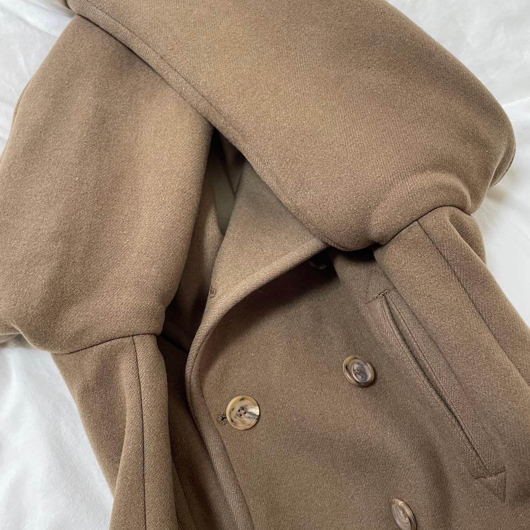 【SCYE BASICS】カシミア混 メルトンウールPコート　38