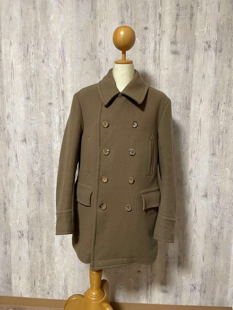 【SCYE BASICS】カシミア混 メルトンウールPコート　38