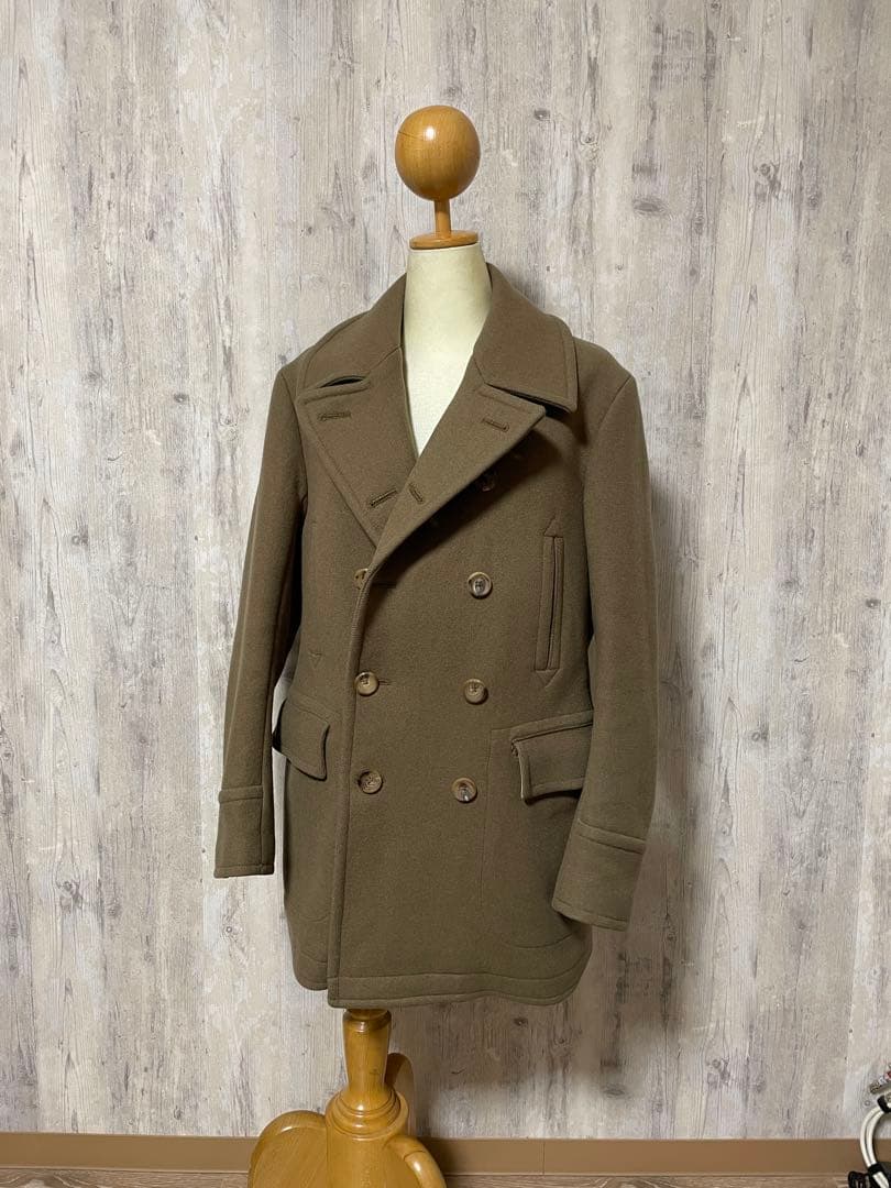 【SCYE BASICS】カシミア混 メルトンウールPコート　38