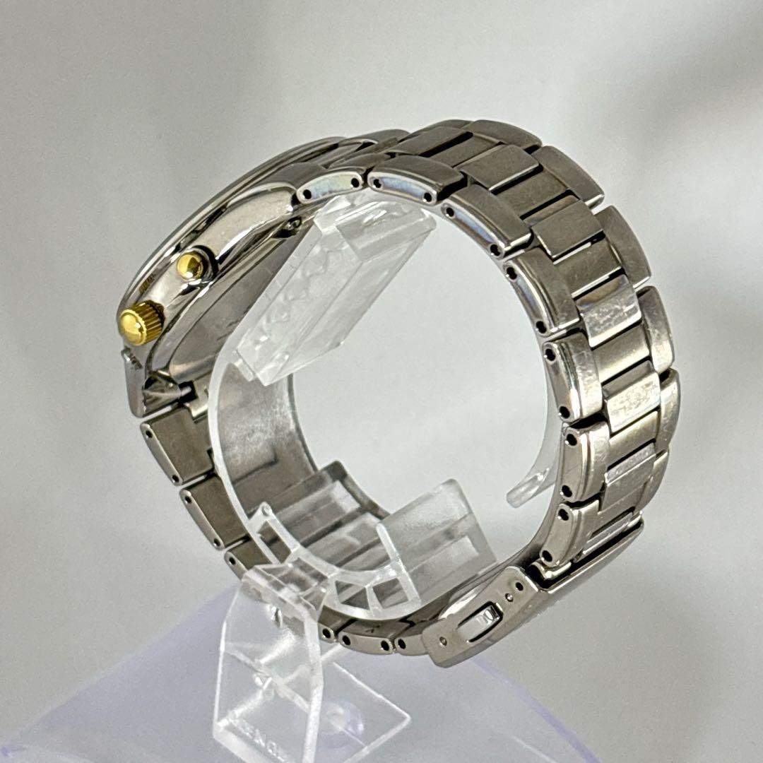 稼働 SEIKO メンズ腕時計 電波ソーラー チタニウム デイト 軽量 コンビ