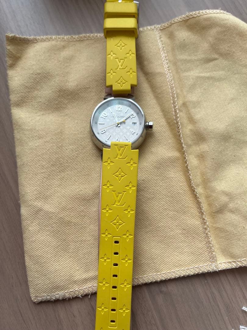 極美品♥️Louis Vuitton♥️ラバーベルト モノグラム 黄色 タンブール