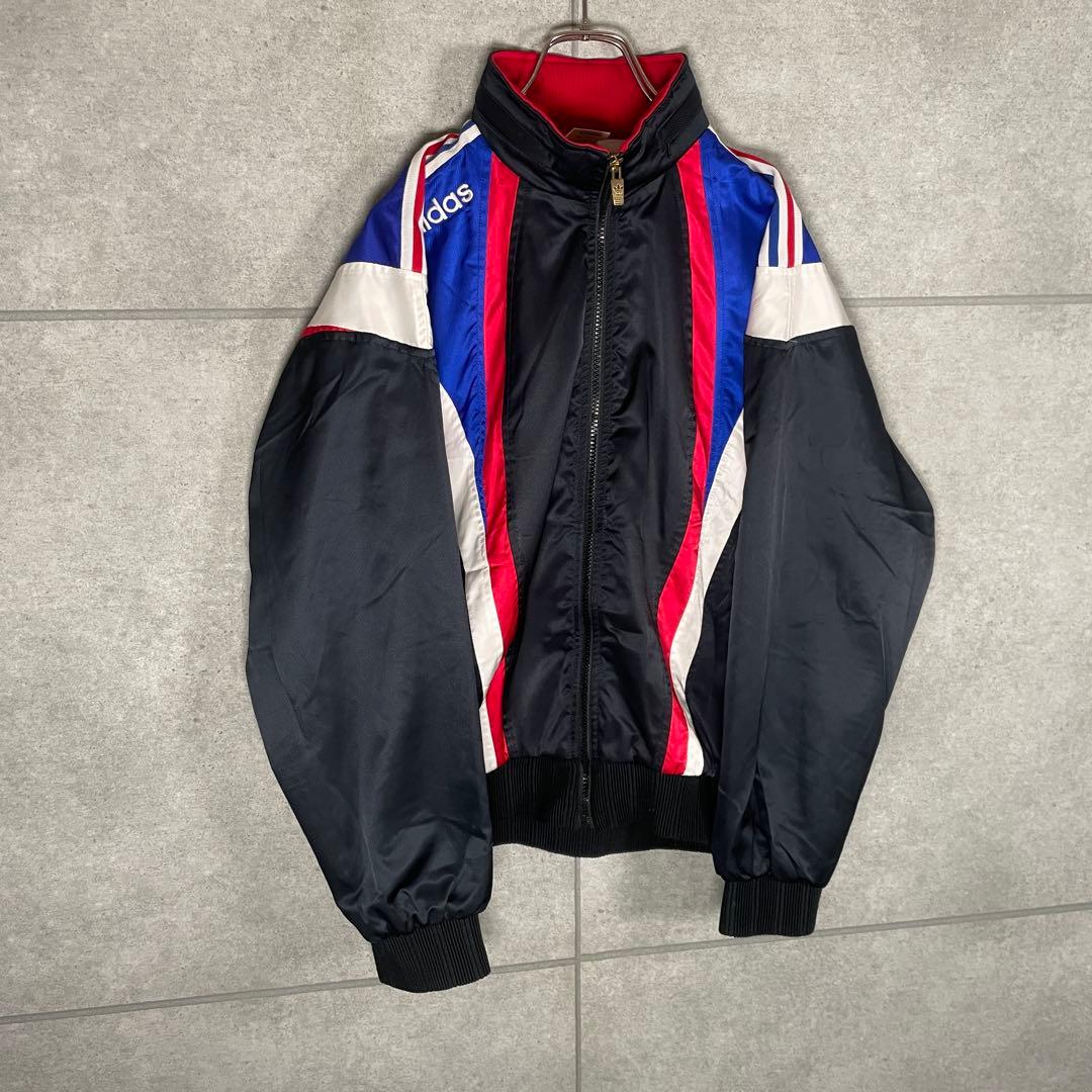 アディダス　セットアップ　トラックジャケット　90s　デサント製　刺繍　太ライン