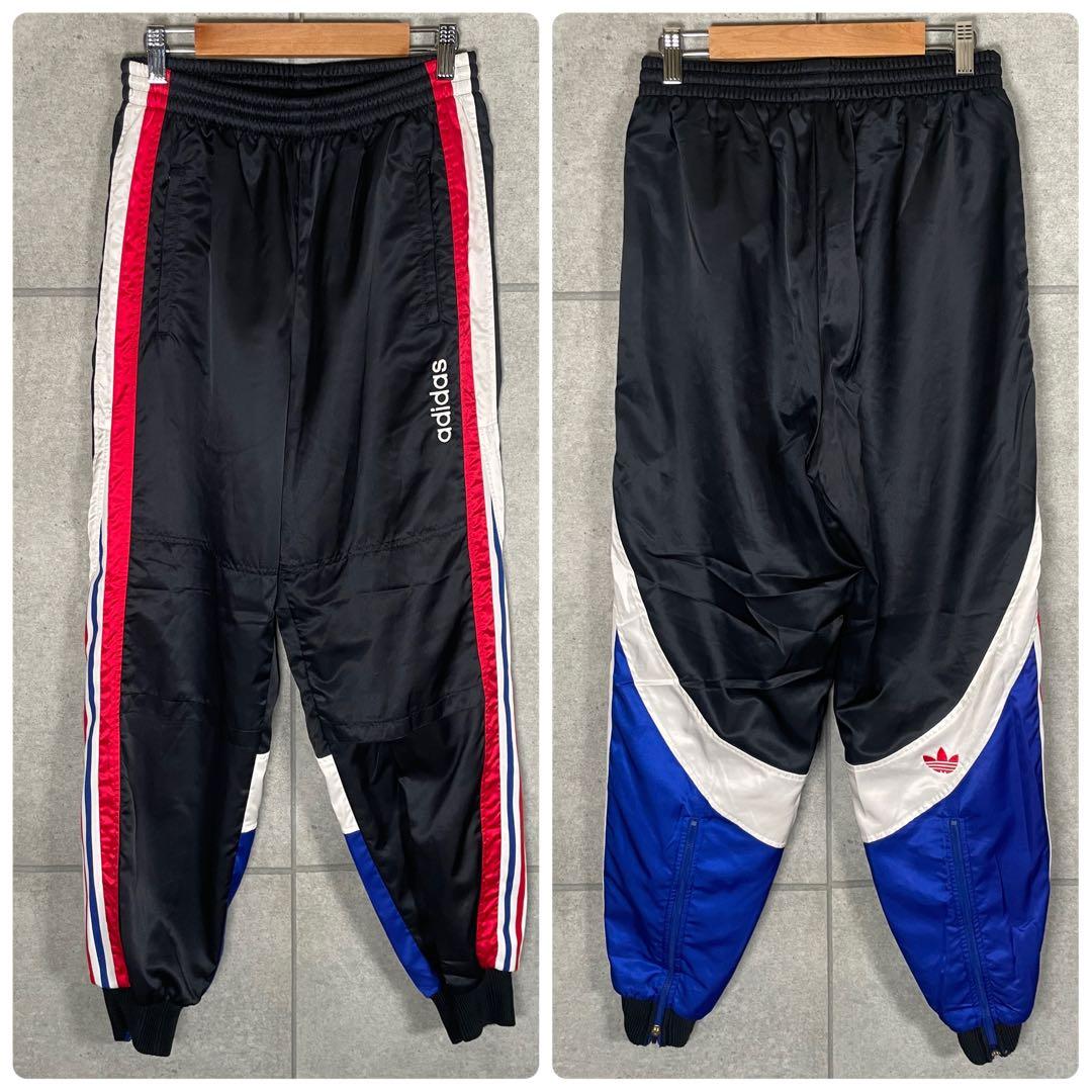 アディダス　セットアップ　トラックジャケット　90s　デサント製　刺繍　太ライン