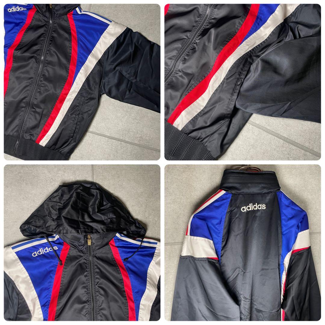 アディダス　セットアップ　トラックジャケット　90s　デサント製　刺繍　太ライン