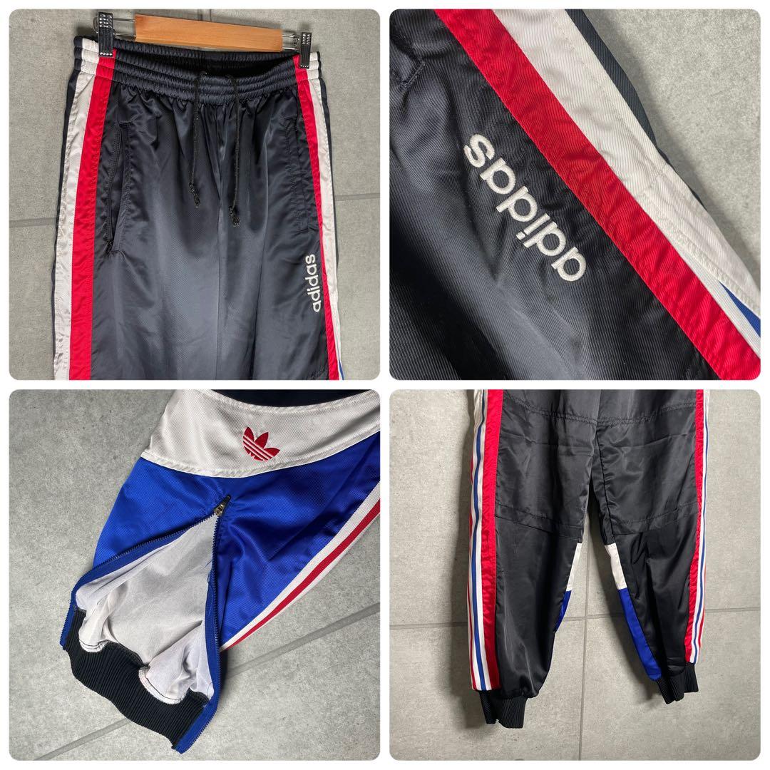 アディダス　セットアップ　トラックジャケット　90s　デサント製　刺繍　太ライン