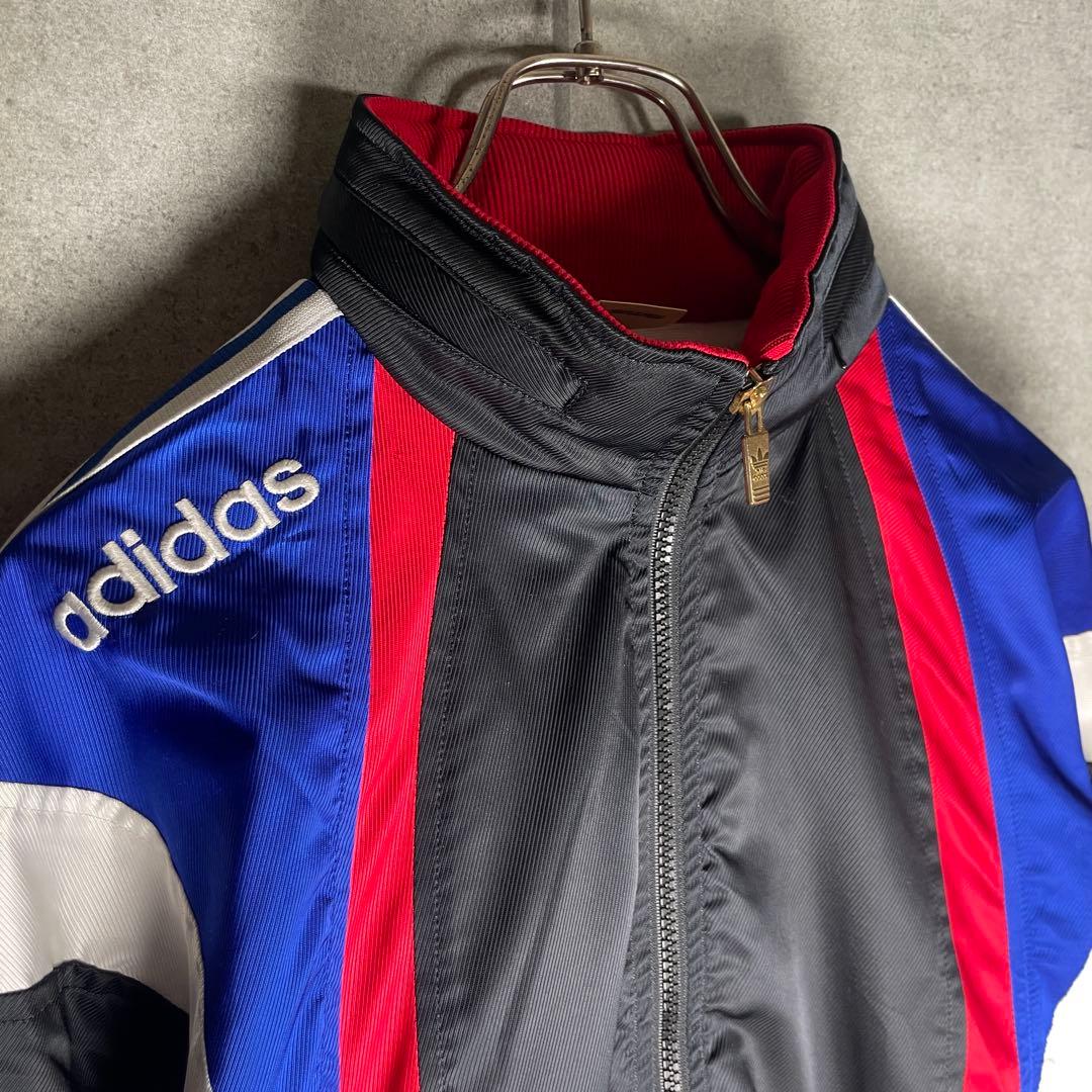 アディダス　セットアップ　トラックジャケット　90s　デサント製　刺繍　太ライン