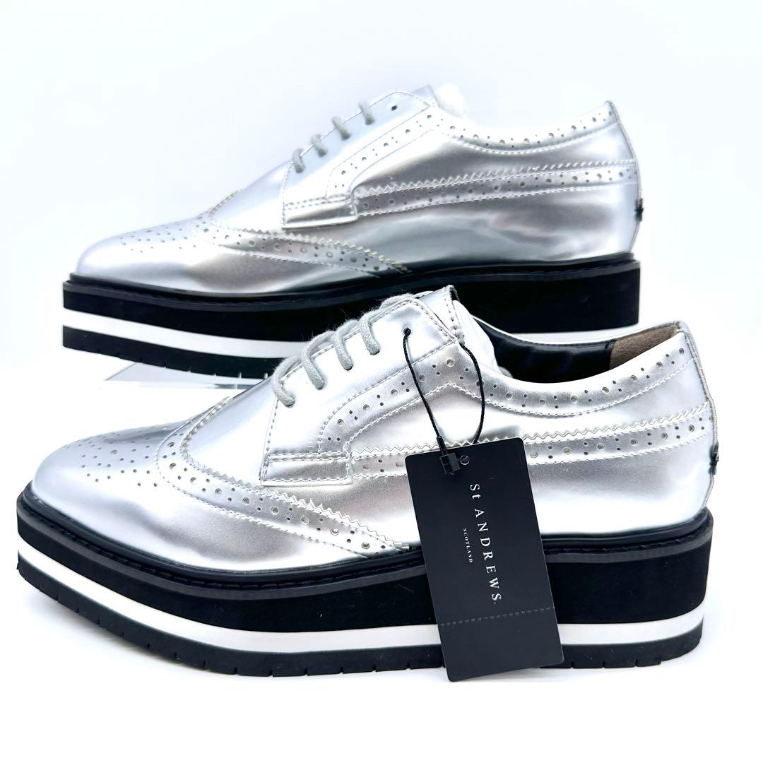 未使用タグ付✨セントアンドリュース ゴルフシューズ スパイクレス M シルバー