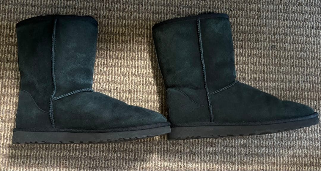 UGG メンズ クラシックショート ムートンブーツ シープスキン 黒 29cm