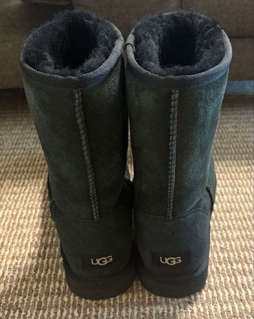 UGG メンズ クラシックショート ムートンブーツ シープスキン 黒 29cm