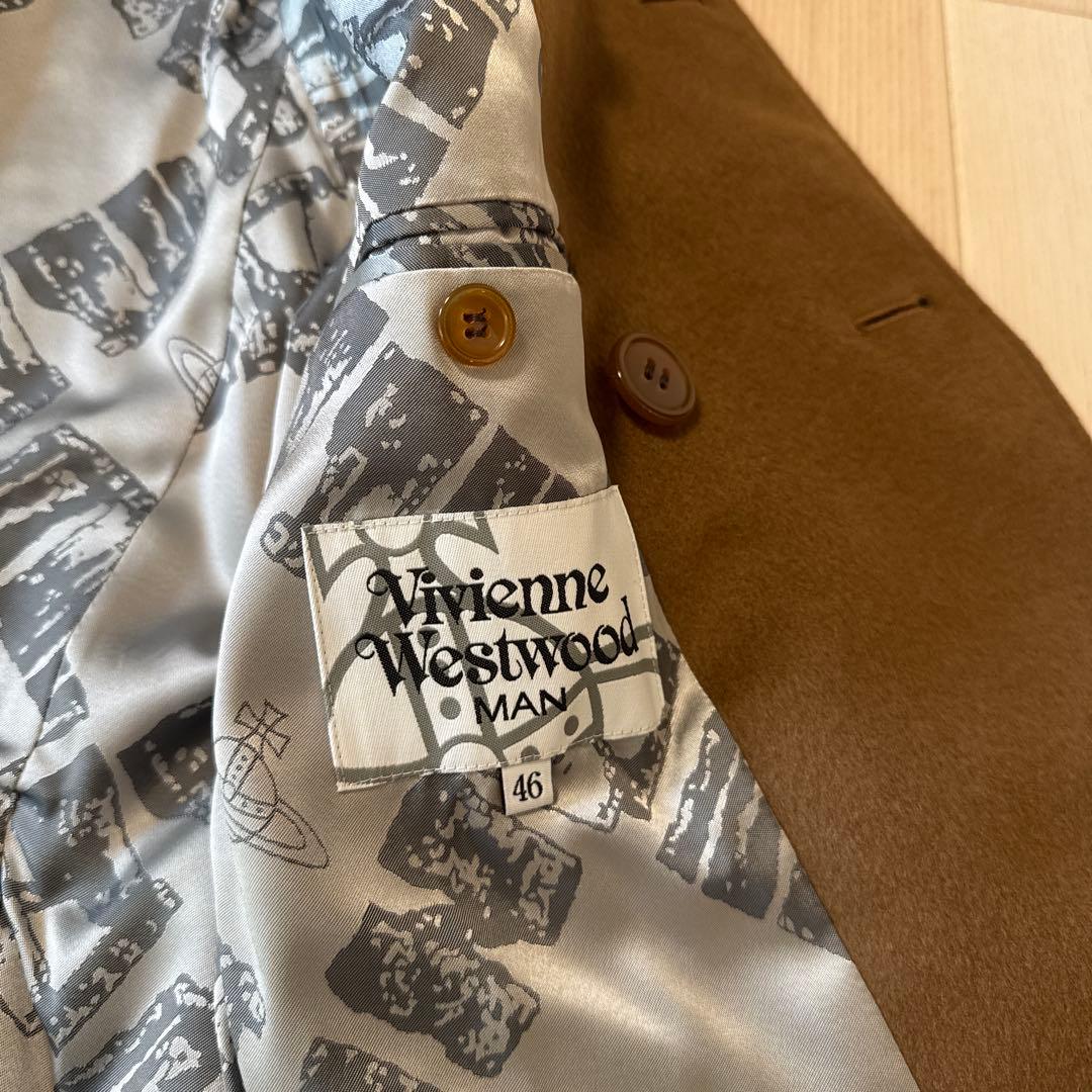 ブラウン ダブルブレスト ピーコート　ヴィヴィアンウエストウッド　サイズ46