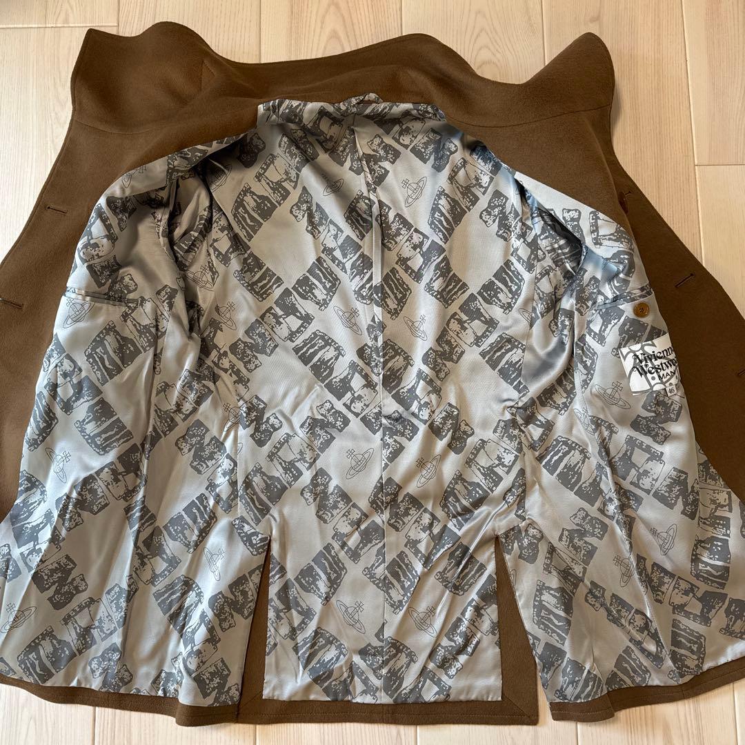 ブラウン ダブルブレスト ピーコート　ヴィヴィアンウエストウッド　サイズ46