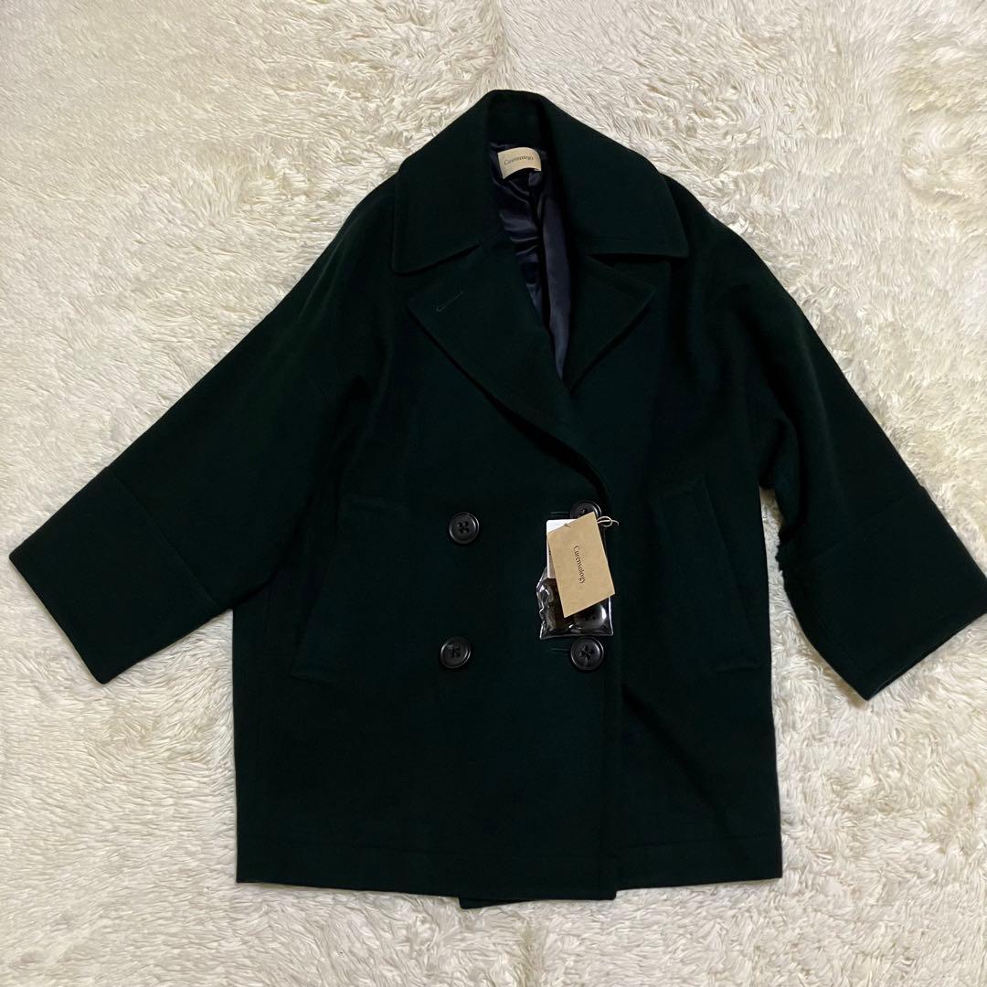 未使用　カレンソロジー　メルトン　コクーン　ピーコート　グリーン