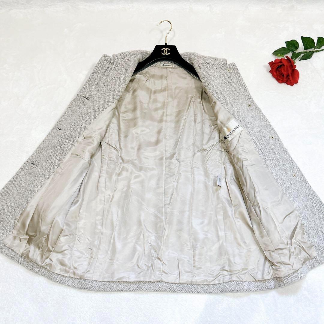 未使用級美品✨　アクアスキュータム　ステンカラー　コート　ウール　ヘリンボーン